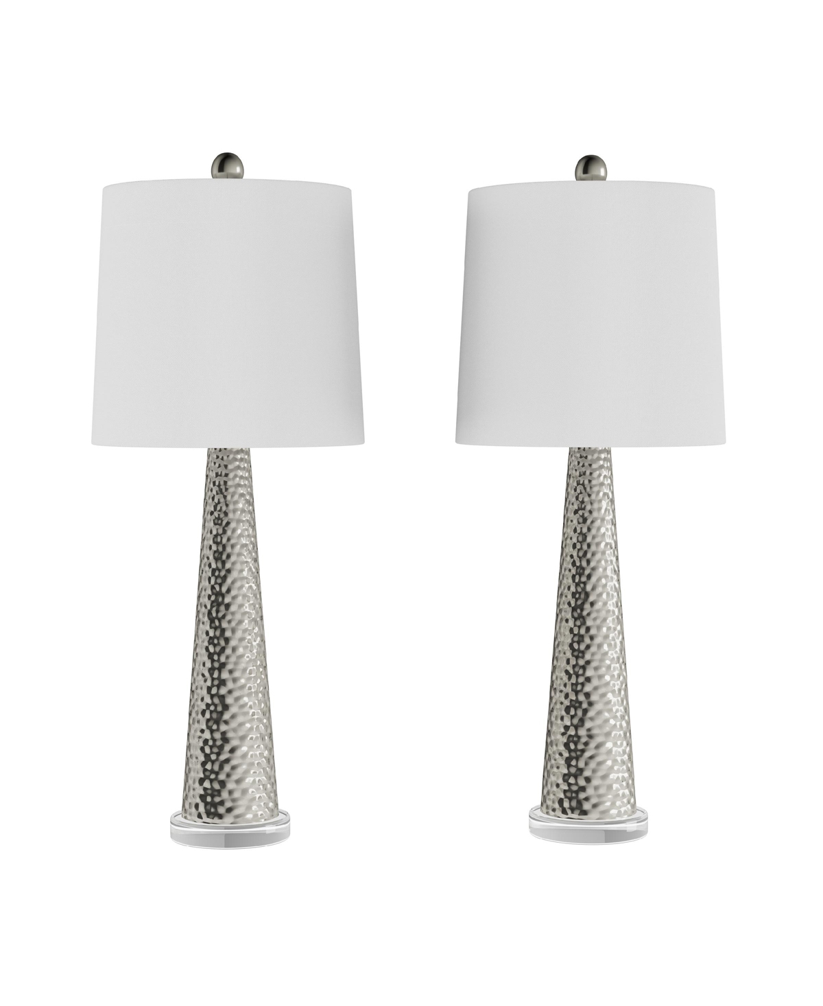 Lavish Home Table Lamps In Silver,ivory