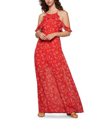 BCBGeneration - Ruffled Cold-Shoulder Maxi Dress