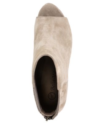 thumbnail interactive-video image 1 of Bella Vita Women's Pruitaly Suede Open Toe Booties - 3 Inch Block Heel Ankle Boots 1 of 11