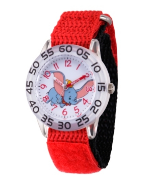 EwatchFactory Girl's Disney Dumbo Red Plastic Time Teacher Strap Watch 32mm