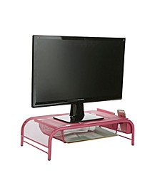 Metal Mesh Monitor Stand And Desk Organizer With Drawer