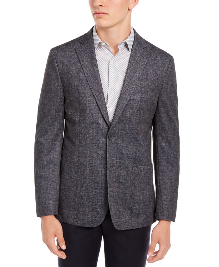 Bar III Men's Slim-Fit Textured Gray Knit Sport Coat, Created for Macy ...