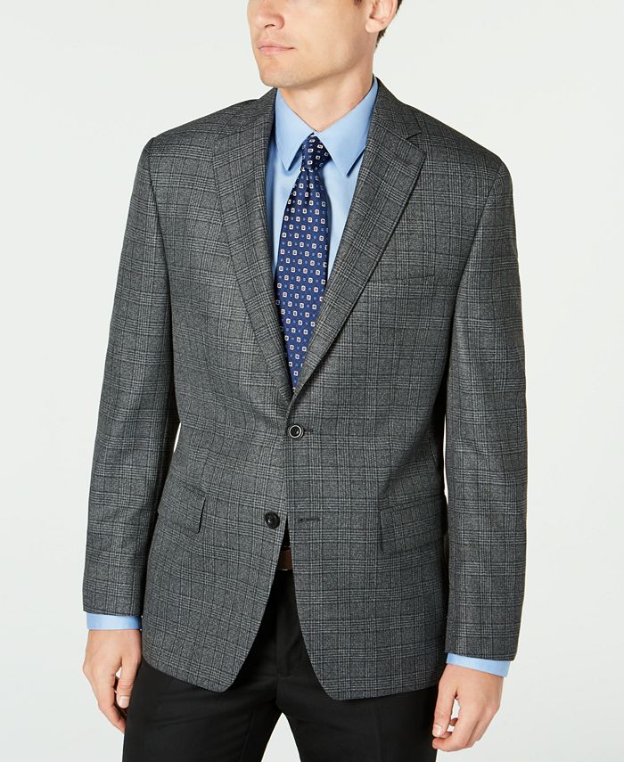 Michael Kors Men's ClassicFit Black/White Check Sport Coat Macy's