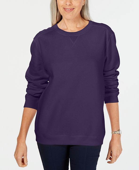Karen Scott Fleece Sweatshirt, Created for Macy's & Reviews Tops