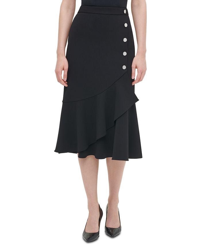 Calvin Klein Flared Midi Skirt & Reviews - Skirts - Women - Macy's