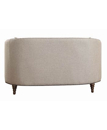 COASTER COMPANY OF AMERICA - Avonlea Loveseat with Button Tufting and Nailhead Trim Beige