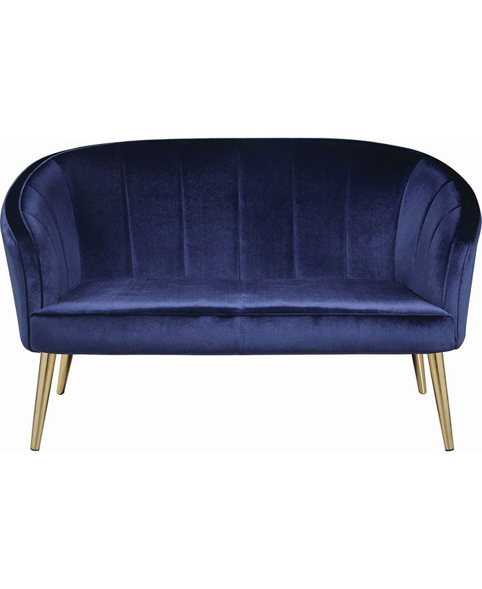 Macy's - Upholstered Accent Settee Blue