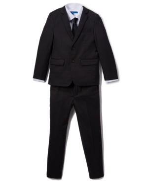 Perry Ellis Big Boy's 5-piece Shirt, Tie, Jacket, Vest And Pants Solid Suit Set In Dark Gray