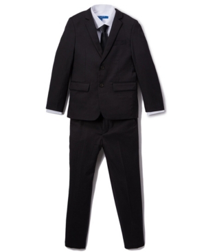 PERRY ELLIS BIG BOY'S 5-PIECE SHIRT, TIE, JACKET, VEST AND PANTS SOLID SUIT SET