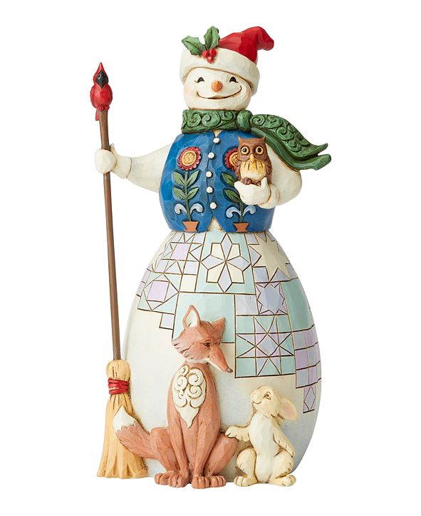 jim shore woodland snowman with animals