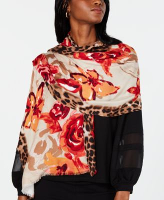 INC International Concepts - Leopard Floral Pashmina