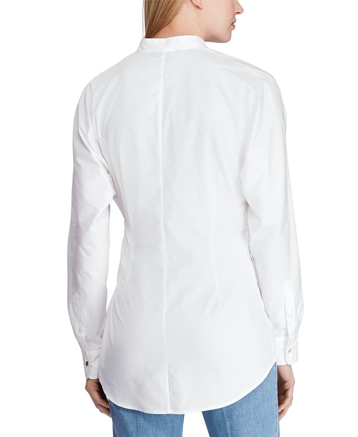 Lauren Ralph Lauren Tie-Waist Long-Sleeve Cotton Shirt - Macy's