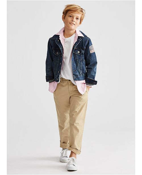 Polo Ralph Lauren Little Boys Denim Trucker Jacket Oxford Shirt Crewneck T Shirt Suffield Pants Reviews Sets Outfits Kids Macy S