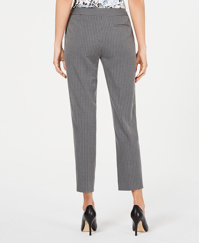 Calvin Klein Pinstripe Straight-Leg Pants - Macy's
