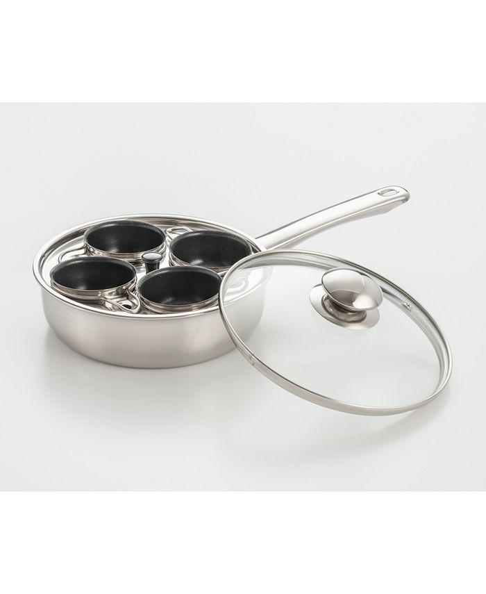 Cook Pro - 4 Cup Egg Stainless Steel Egg Poacher W/Non-stick Egg Cups