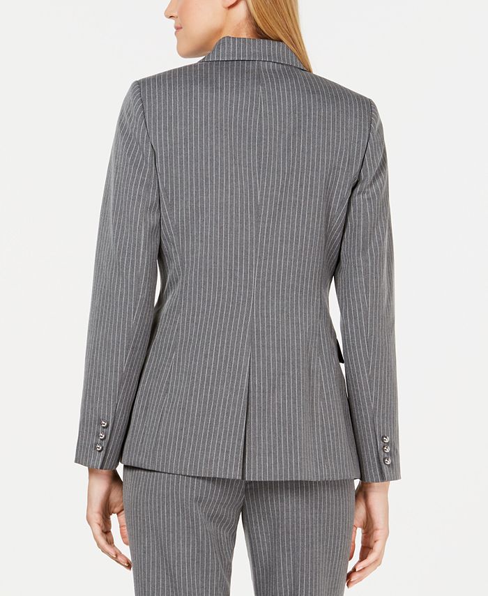 Calvin Klein Pinstriped Double-Breasted Blazer - Macy's