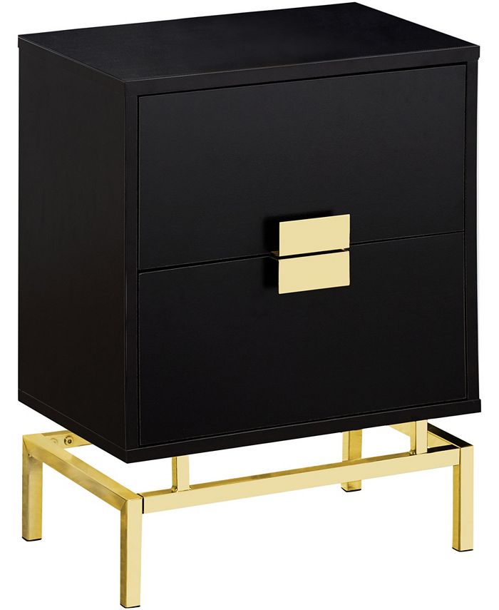 Monarch Specialties - Accent Table - 24"H Cappuccino Gold Metal