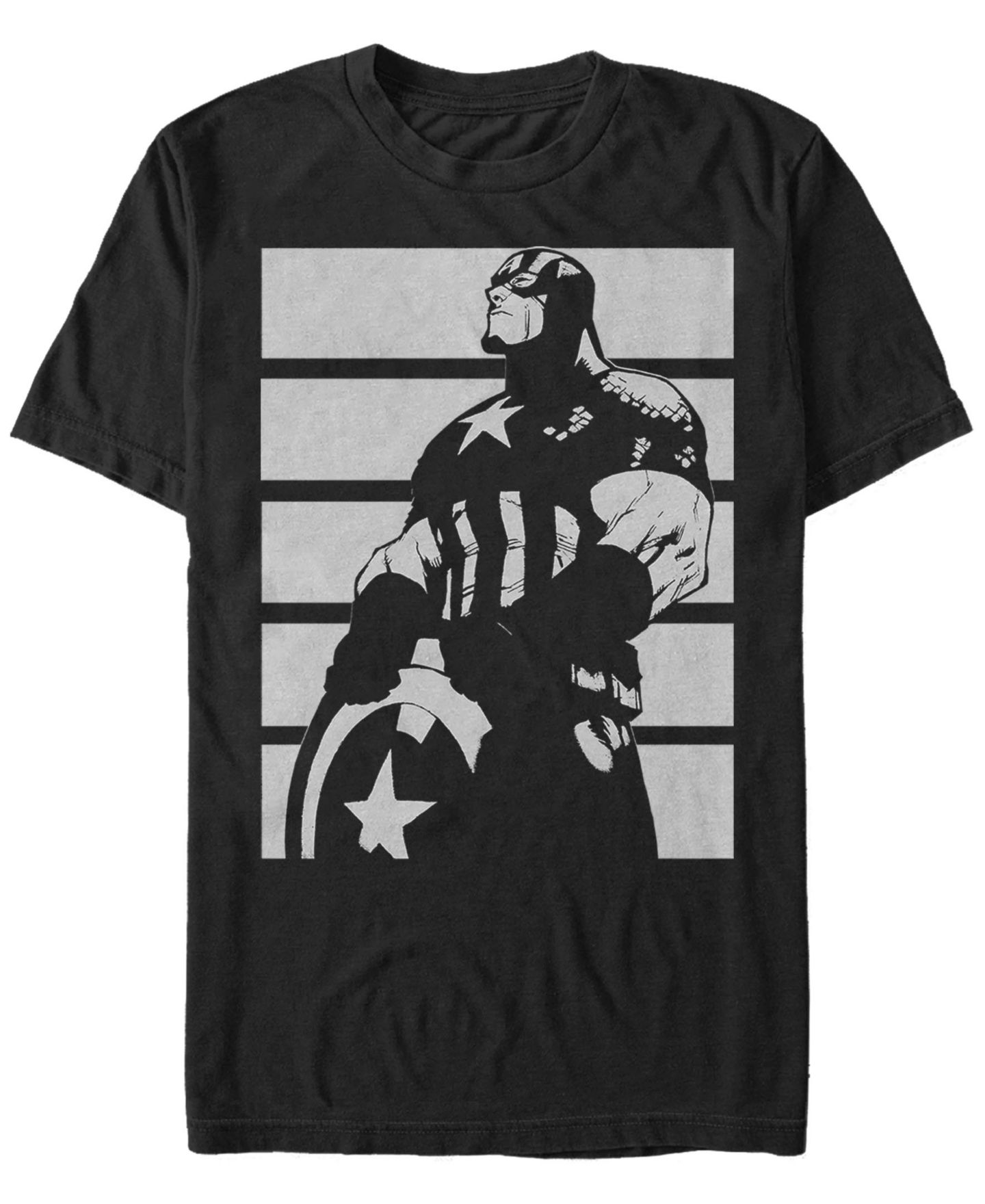 Мужская футболка Fifth Sun Marvel Captain America Contrast Portrait Short Sleeve, цвет: Чёрный — фото 1