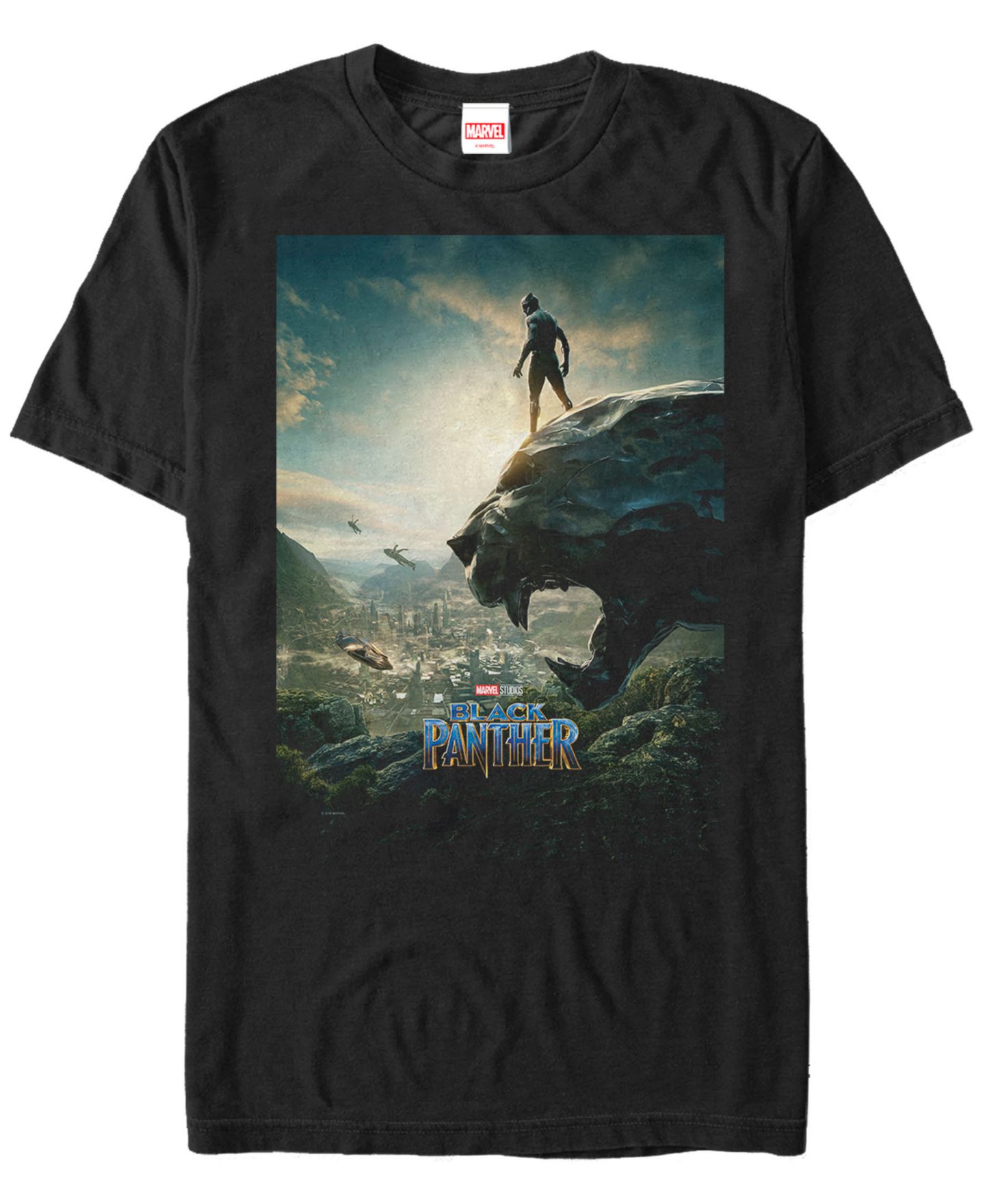 Мужская футболка Fifth Sun Marvel Black Panther Overlooking Panther Short Sleeve, цвет: Чёрный — фото 1