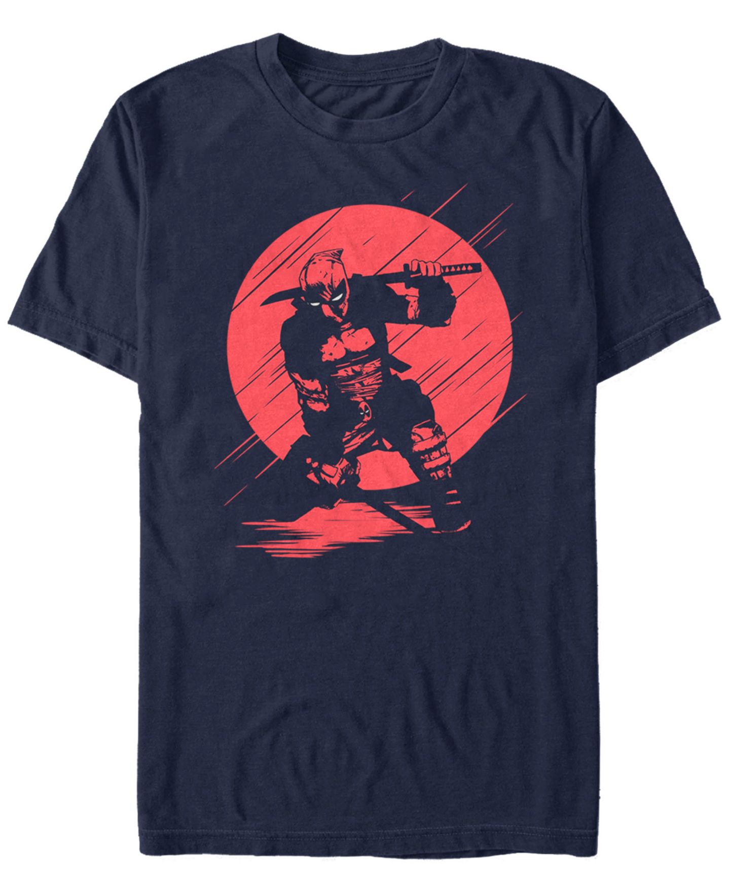 Мужская футболка Fifth Sun Marvel Deadpool Samurai Stance Silhouette Short Sleeve, цвет: Тёмно-синий — фото 1