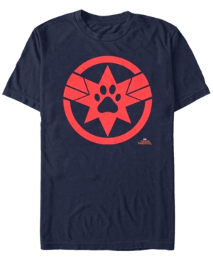 Marvel Men's Captain Marvel Goose The Cat Paw Logo Short Sleeve T-Shirt