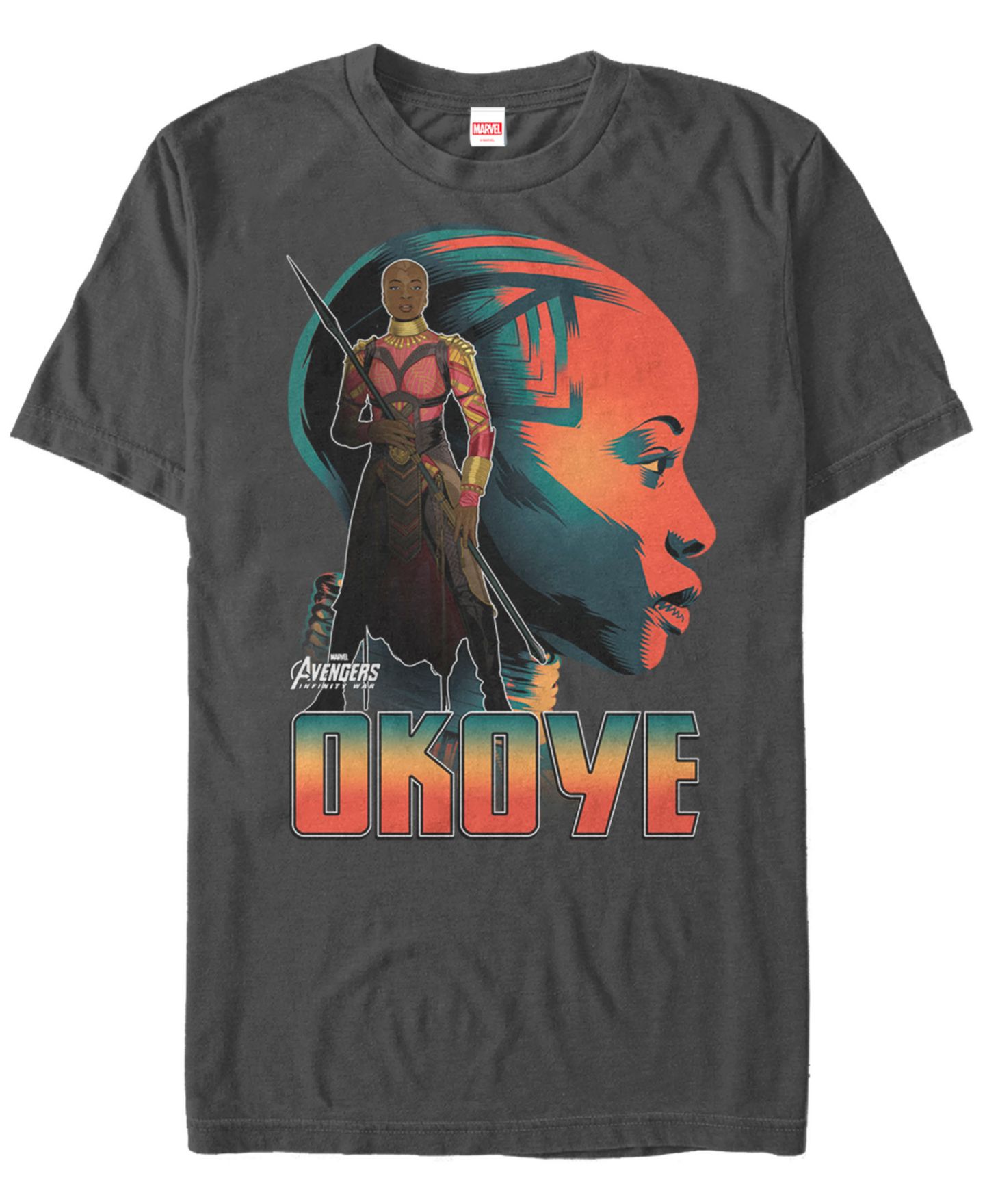 Мужская футболка Fifth Sun Marvel Avengers Infinity War Okoye Pop Art Posed Profile Short Sleeve, цвет: Угольный — фото 1