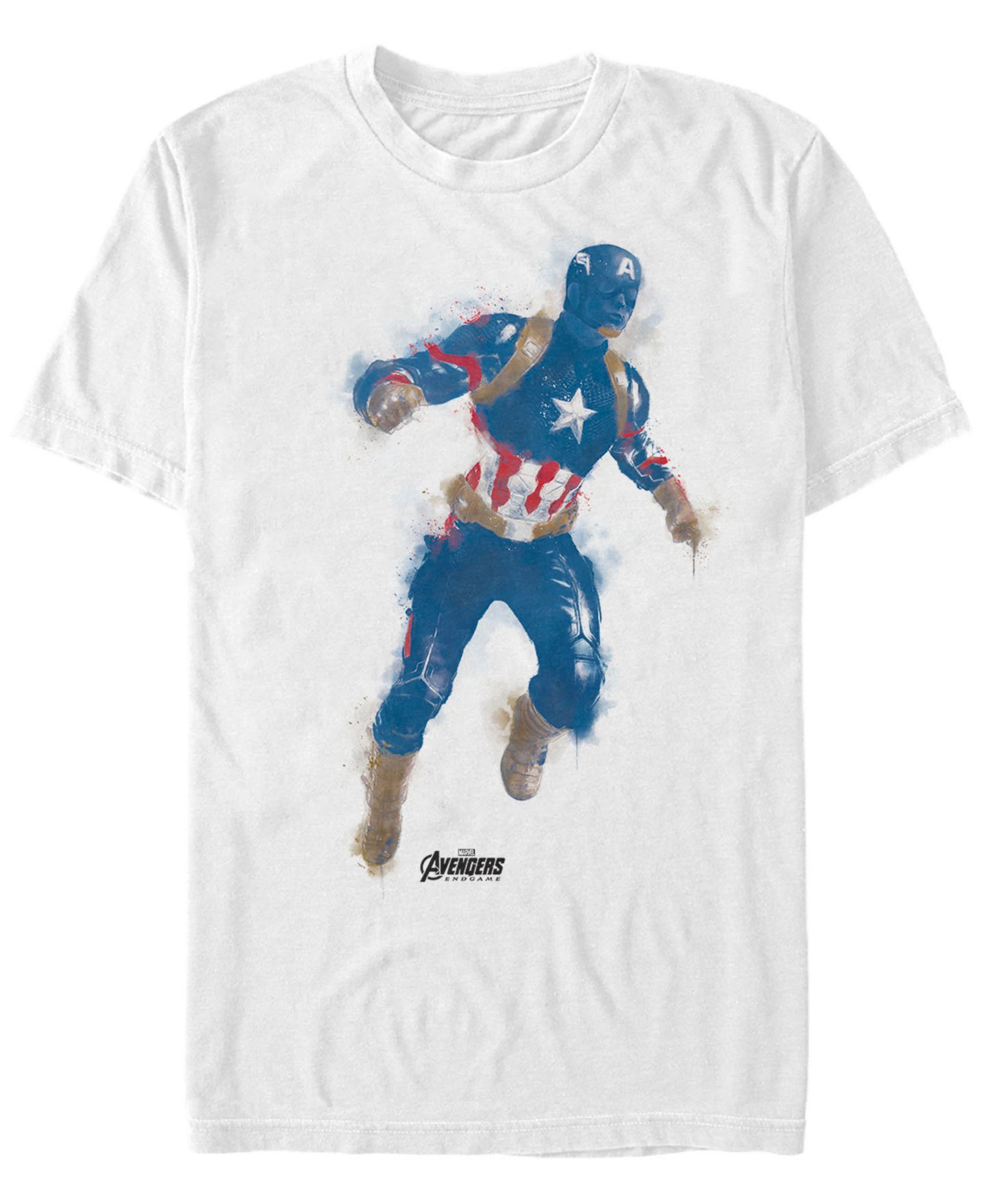 Мужская футболка Fifth Sun Marvel Avengers Endgame Watercolor Painted Captain America Short Sleeve, цвет: Белый — фото 1