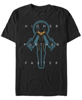 Marvel Men's Captain Marvel Higher, Further and Faster Silhouette Short Sleeve T-Shirt