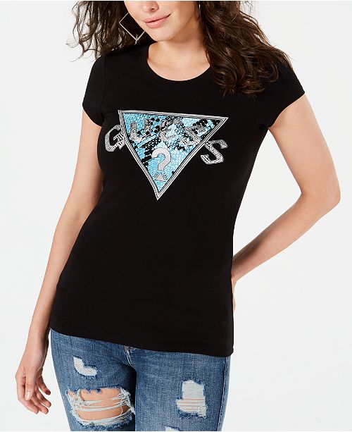 Guess Logo T Shirt Reviews Tops Juniors Macy S