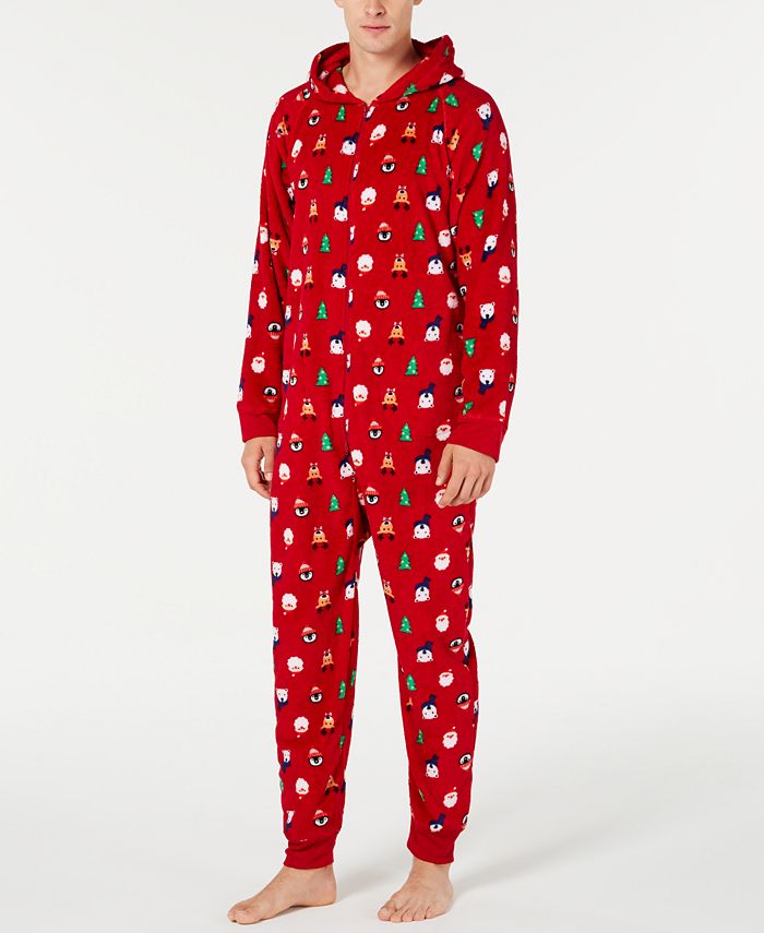 Family Pajamas Matching Men's Santa and Friends Hooded Pajamas, Created