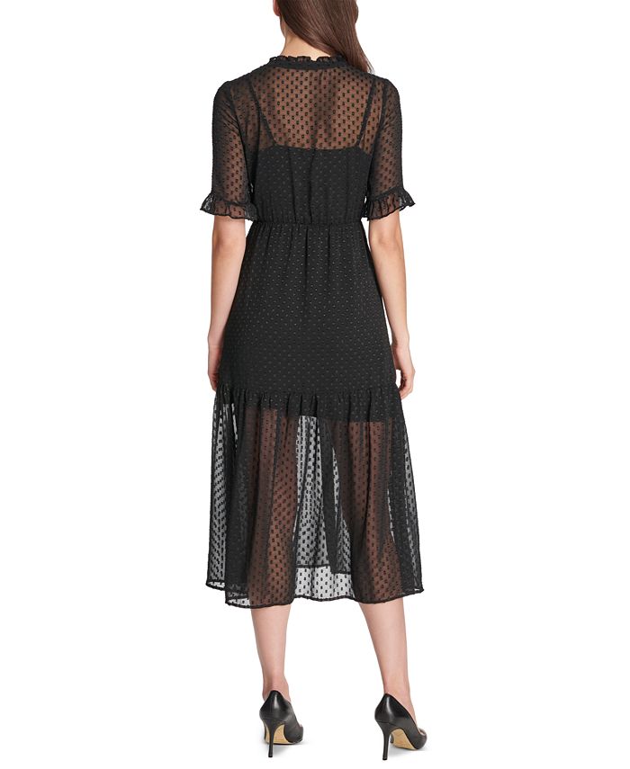 kensie Textured Illusion Midi Dress - Macy's