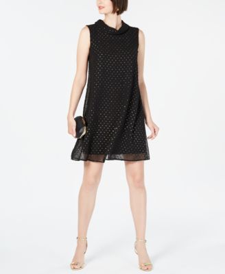 Connected - Petite Roll-Neck Clip-Dot Dress