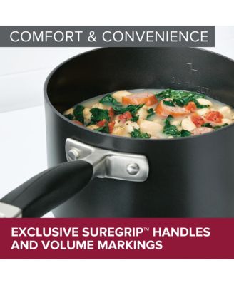 Advanced Home Hard-Anodized Nonstick Straining Saucepan, 2-Quart