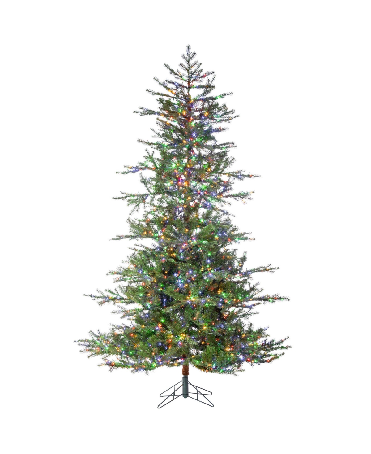 7.5-Foot High Pre-Lit Natural Cut Portland Pine with Instant Glow Power Pole Feature - Green