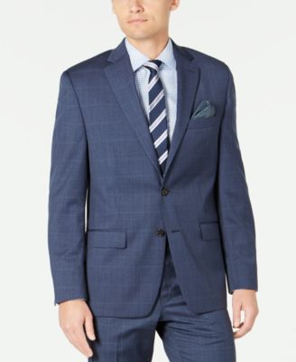 Lauren Ralph Lauren Men s Classic Fit UltraFlex Stretch Blue Windowpane Suit Separate Jacket Macy s