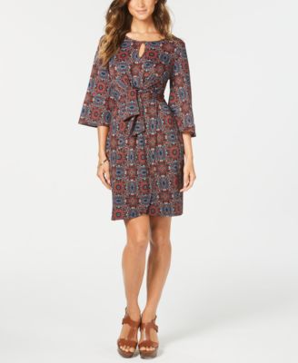 petite wrap dress with tie waist