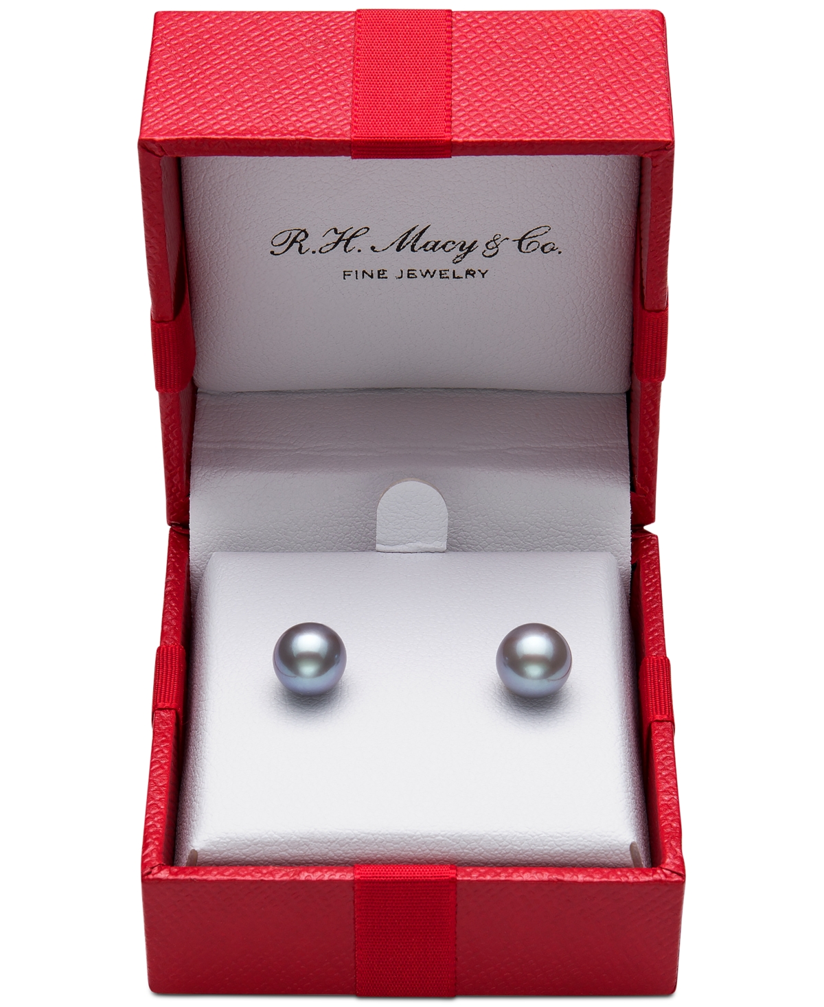 Cultured Freshwater Pearl Stud Earrings (7mm) in 14k Gold - Gray