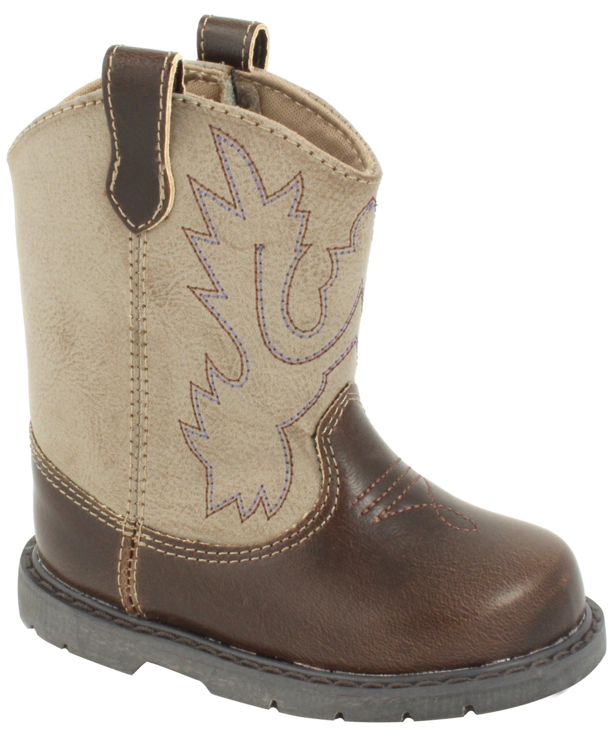 Shop Baby Deer Baby Boys Or Baby Girls Boot With Embroidery And Piping In Brown
