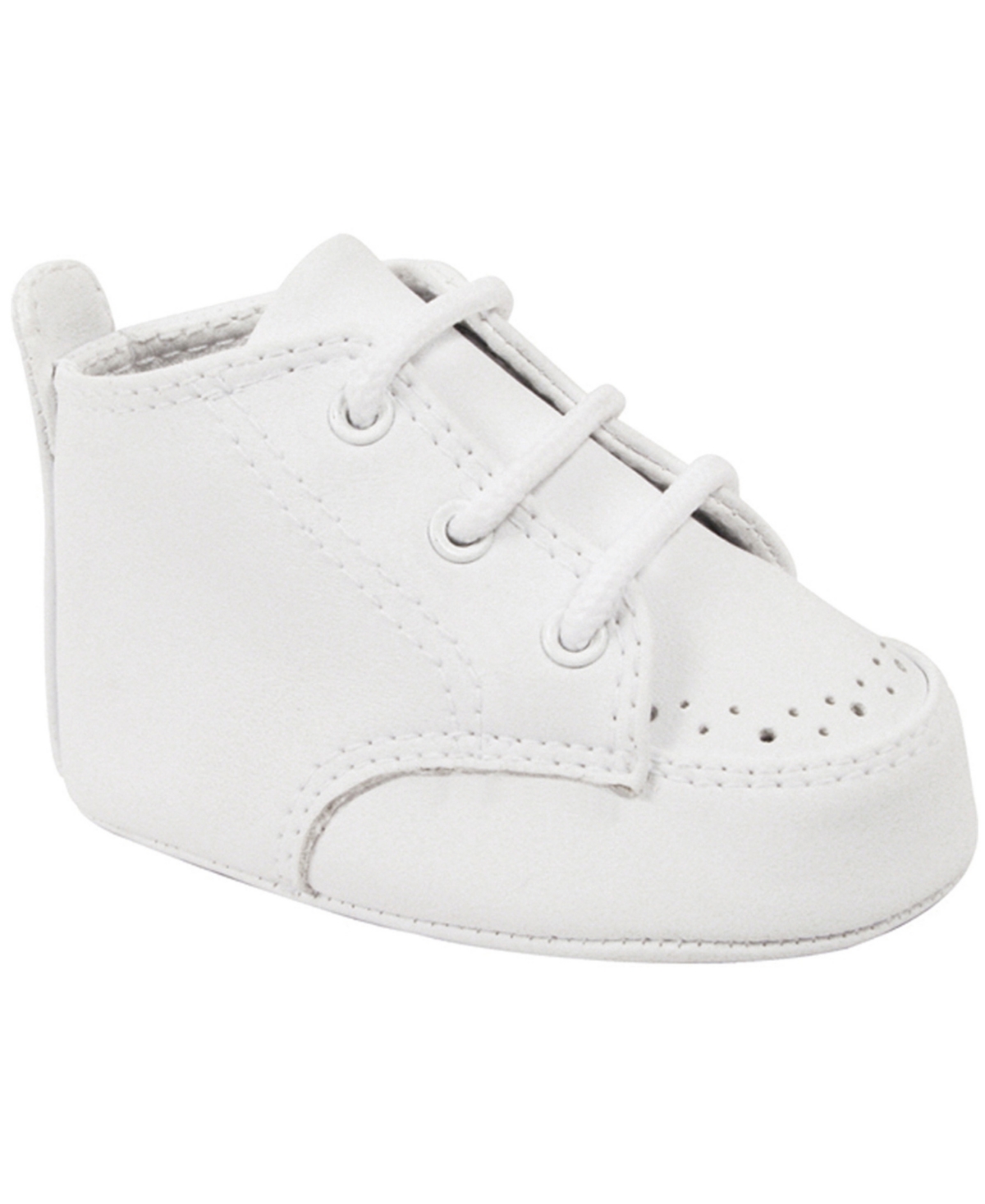 Baby Deer Baby Boy Soft Vinyl Hi-top With Perforations In White