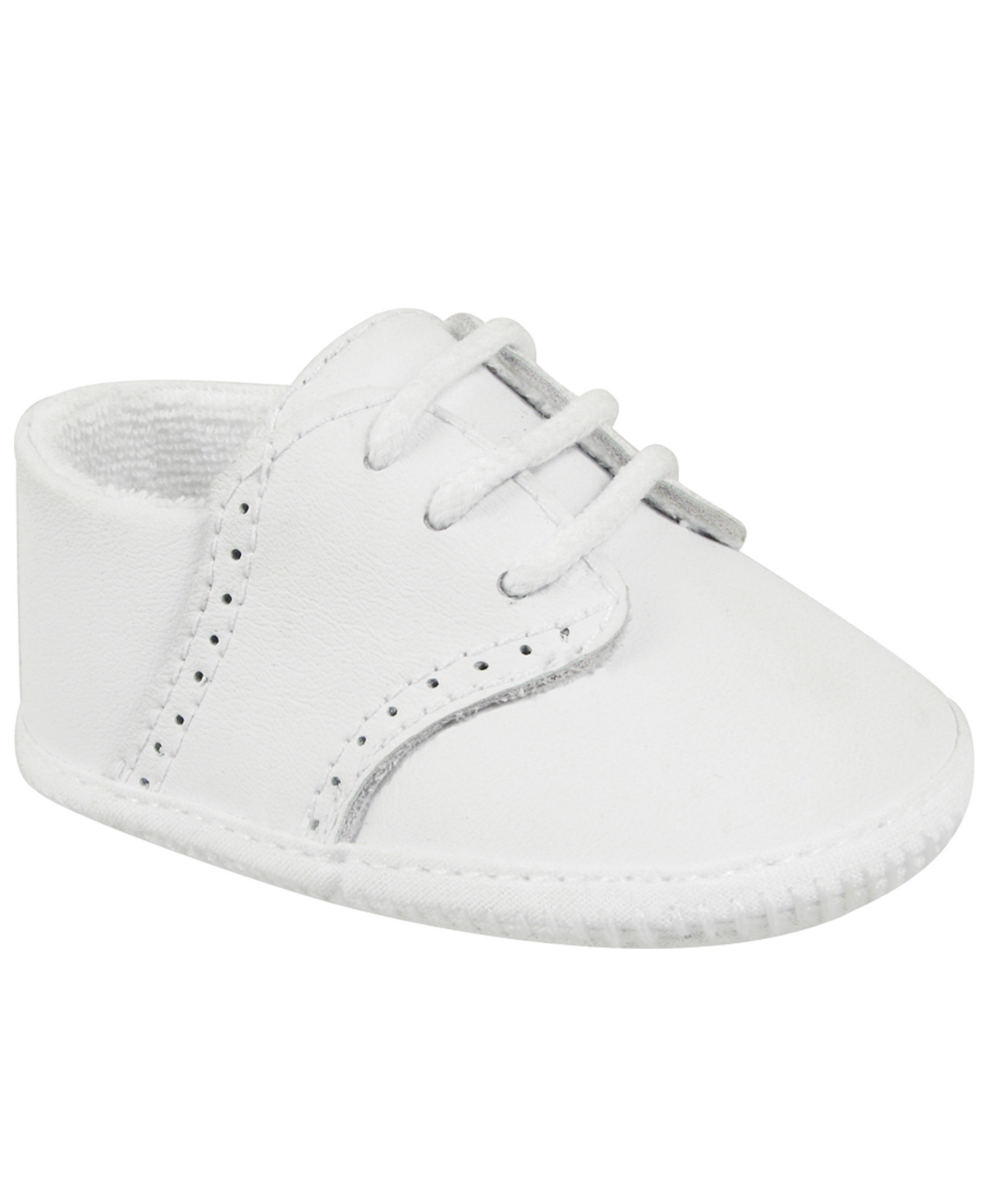 Baby Deer Baby Boy Leather Saddle Oxford With Perforations In White