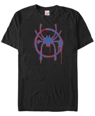 Marvel Men's Spider-Man Into The Spiderverse Red and Blue Paint Logo Short Sleeve T-Shirt