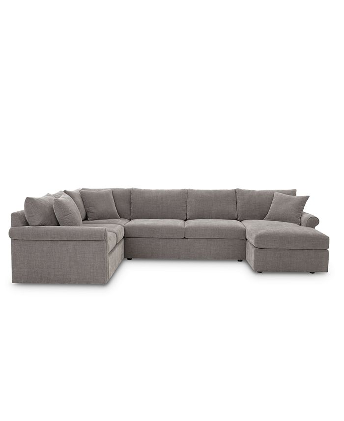 Furniture - Wedport 3-Pc. Fabric Sofa Return Sleeper Sectional Sofa with Chaise
