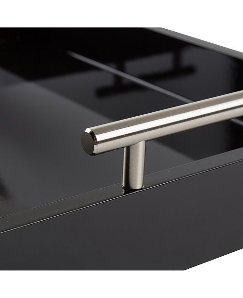 Kate And Laurel Lipton Decorative Wood Tray With Metal Handles