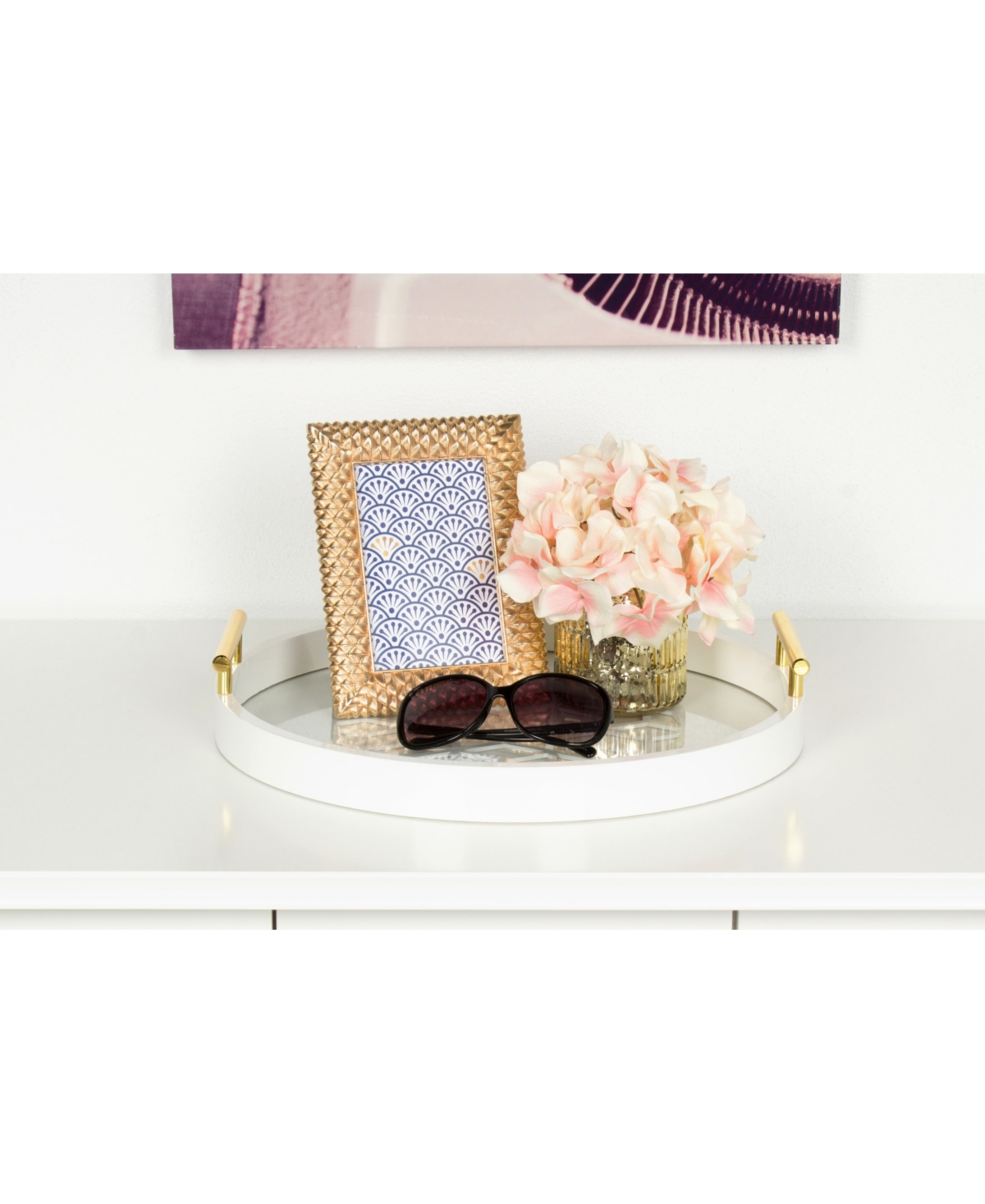 Kate and Laurel Caspen Round Decorative Tray - 15.5