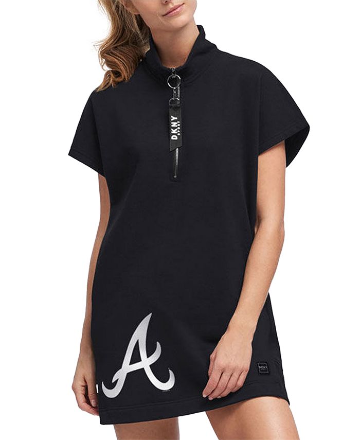 Atlanta Braves Profile Women's Plus Size Quarter-Zip Jacket - Charcoal