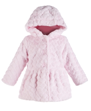 image of First Impressions Baby Girls Heart Plush Coat, Created for Macy-s