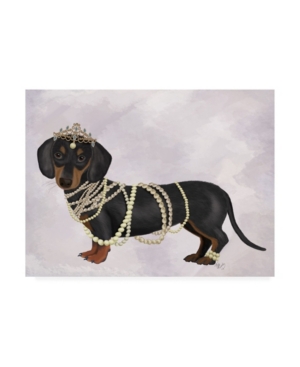 Trademark Global Fab Funky Dachshund And Pearls Canvas Art In Multi