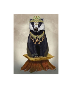 Trademark Global Fab Funky Badger With Tiara, Full Canvas Art In Multi