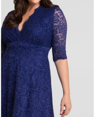 Plus Size Mademoiselle Lace Cocktail Dress with Sleeves