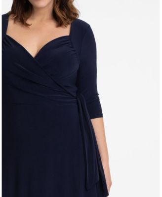 Plus Size Sweetheart Knit Wrap Dress 